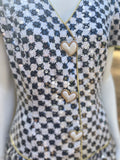 Vintage 1980a sequinned Houndtooth Effect Dress