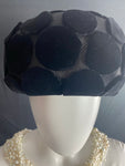 Vintage 1950-1960 Velvet Circles Pill Box Hat