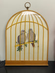 Vintage Caged Limited Edition Signed Print of Doves