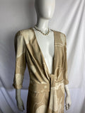 Vintage 1950s Camozzi Couture Beige Silk Gown