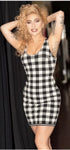 Vintage TATI Houndtooth Dress with Rhinestones.