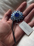 Vintage Givenchy Blue Glass Flower Pin/Brooch