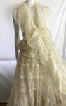 Vintage Frank Usher Bridal Boho Festival Lace 3-piece Skirt Suit