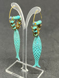 Vintage Turquoise Fish Earrings