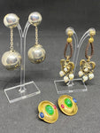 Vintage Dangling Spheres Silver Tone Earrings