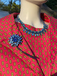 Vintage raspberry pink summer dress suit