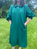Vintage Forest Green Rain Mac Coat