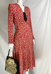 "Sitôt"Vintage 1930's Crepe Silk Floral Dress UK 14-16