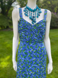 Vintage 1950s Jacques Heim Paris Blue Dress