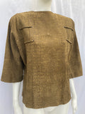 Vintage Green Suede Croc Embossed Top