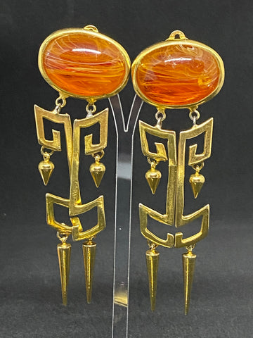 Vintage Randal Carnes Etruscan Clip-on Earrings