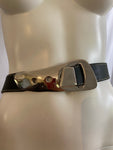 1980s State of Claude Montana Black Leather Belt