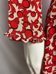 "Sitôt"Vintage 1930's Crepe Silk Floral Dress UK 14-16