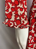 "Sitôt"Vintage 1930's Crepe Silk Floral Dress UK 14-16