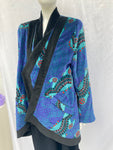 CHACOK Blue Print Velvet Jacket