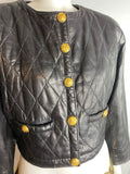 Quilted Cropped Leather Jacket