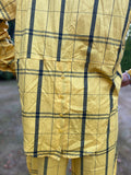 Vintage Yellow Check Cotton Summer Trousers Suit