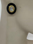 1980s Vintage Black Enamelled Crystal Earrings