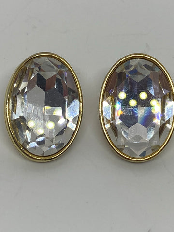 1980s Vintage Sphinx Crystal Clip-Ons Earrings