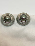 Vintage Christian Dior Black Pearl Clip-Ons Earrings