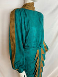 George Gross Emerald Green Silk Skirt Suit