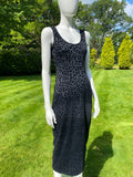 Vintage 1990s Hunza Leopard Devore Bodycon MIDI Dress