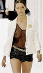 Chanel Ivory White Jacket with CC Logo Buttons