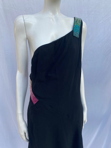 Vintage Versace Collection Black Dress with Swarovski Crystals