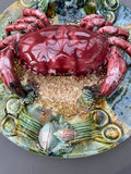 Palissy Style Majolica Trompe-L’oleil Crab Plate