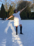 John Rocha White Babydoll Dress with Pearls