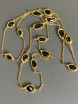 Pate De Verre Black Glass Necklace and Earrings