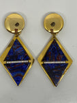 Long Dangling Pearlised Lucite Clip-on Earrings