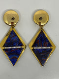 Long Dangling Pearlised Lucite Clip-on Earrings