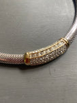 Vintage Christian Dior Rhodium Plated Necklace with Crystals