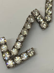 Vintage Clear Crystals Large Arrow Brooch
