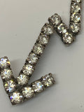 Vintage Clear Crystals Large Arrow Brooch