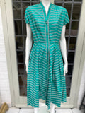 Vintage 1950s Green Cotton Casual Dress