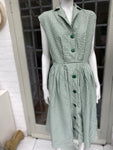 Vintage 1950s Green Check Casual Dress