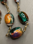 Art Deco Foil Glass Necklaces