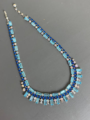 Vintage Austrian Emerald Cut Crystals Necklace