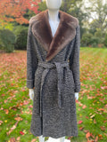 Vintage Alexon Grey Coat with Sheepskin Fur Collar