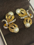 Corocraft Faux Pearls and Diamanté Clip-On Earrings