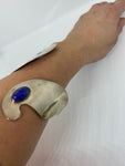Silver Hallmarked Cuff with Lapis Lazuli.