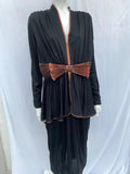Frank Usher Black Dress with Lame Bow