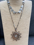 Neo Classical Open Back Bezel Crystal Necklace