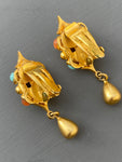 Natasha Stambouli Semi-precious Stones Clip On Earrings