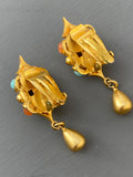 Natasha Stambouli Semi-precious Stones Clip On Earrings