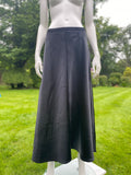 Vintage 1970s Biba Black Satin Bias Cut Skirt