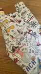 Vintage Gucci Tattoo Print White Jeans