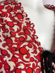 "Sitôt"Vintage 1930's Crepe Silk Floral Dress UK 14-16